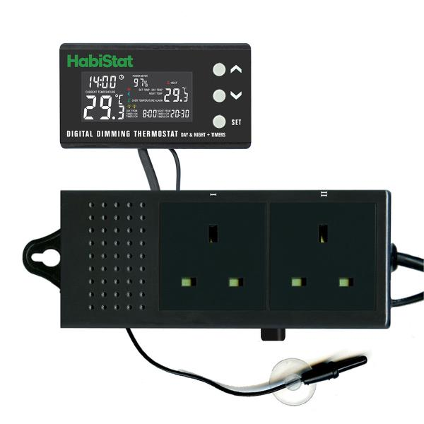 HabiStat Digital Temperature Thermostat Day/Night Timer – 600W