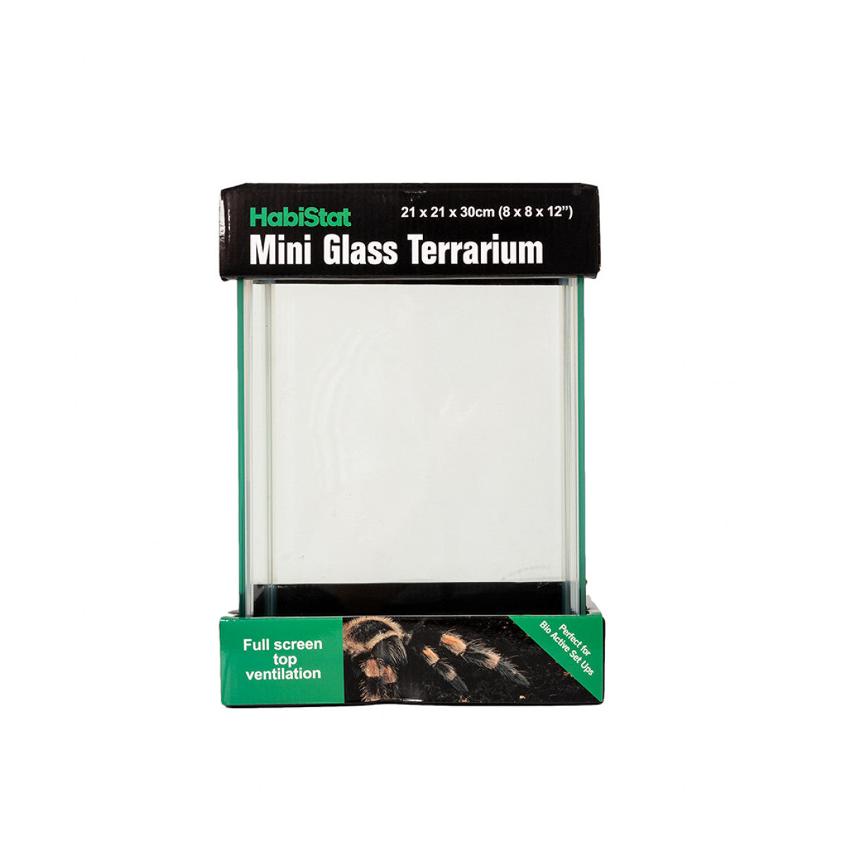 HabiStat Mini Glass Terrarium – 20 x 20 x 30cm (8" x 8" x 12")
