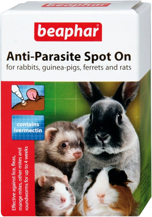 Beaphar Anti-Parasite Spot On – 4 Pack | For Rabbits, Guinea Pigs, Ferrets & Rats