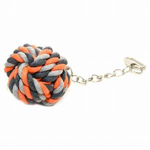 Duvo+ Tug Toy Knotted Ball With Chain Orange 23cm