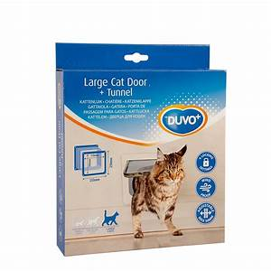 LARGE CAT DOOR + TUNNEL 23,3x25cm white - petshome