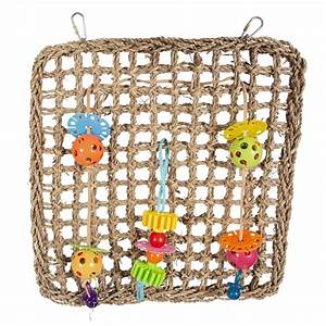 Seagrass climbing net with colourful toys