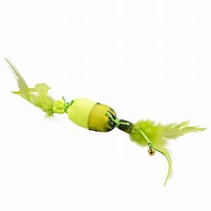 Flash Bonbon with feathers 30x4x4cm green - PETS HOME