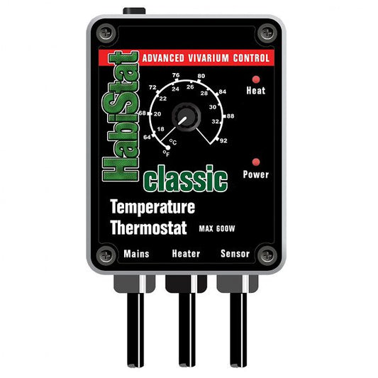 Habistat Temperature Thermostat Black 600 Watt